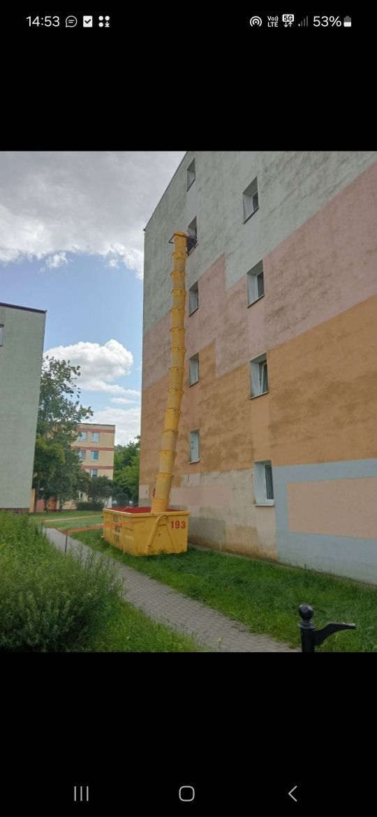 Rękaw budowlany, zsyp do gruzu. Wynajem.