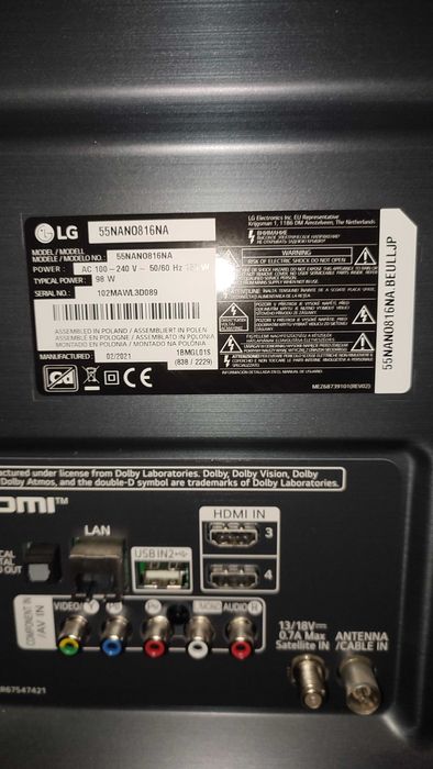 Телевізор lg 55nano816na. Бита матриця