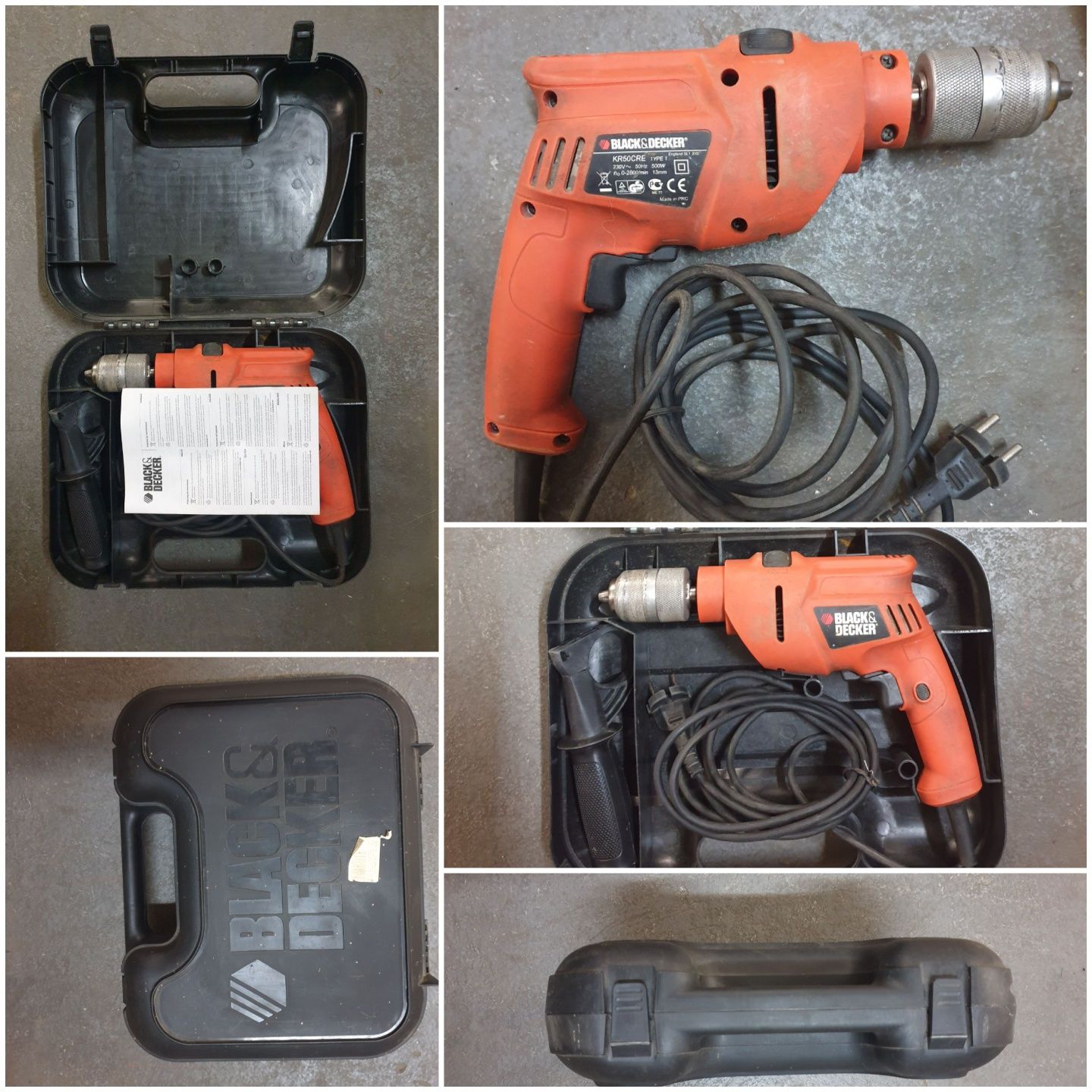 Дрель ударный Black&Decker KR50CRE+кейс