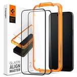 Spigen Alm Glass FC iPhone 15 6.1"2 szt. szkło hartowane czarna ramka