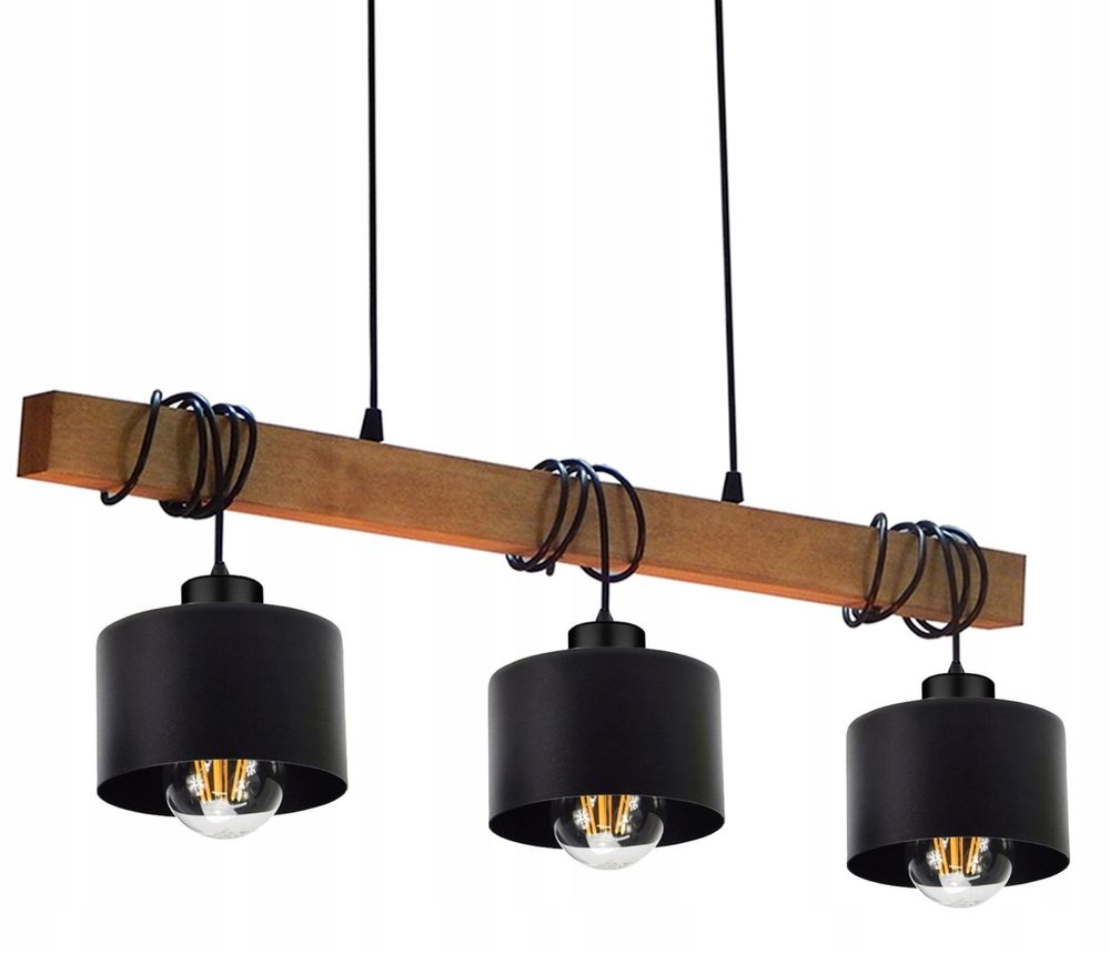 Lampa wisząca drewniana loft