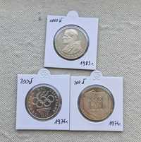 Zestaw 3 Polskuch srebrnych monet kolekcjonerskich