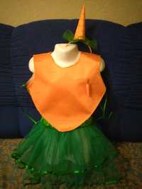 Карнавальный новогодний костюм морковки,  сливы и Белоснежки