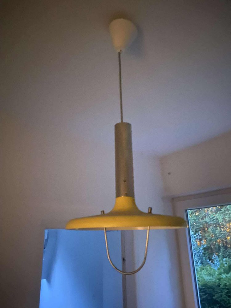Polam żółta lampa vintage prl