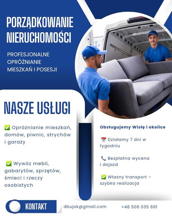 Opróżnianie mieszkań, domów, piwnic – Wisła, Ustroń, Cieszyn, Skoczów