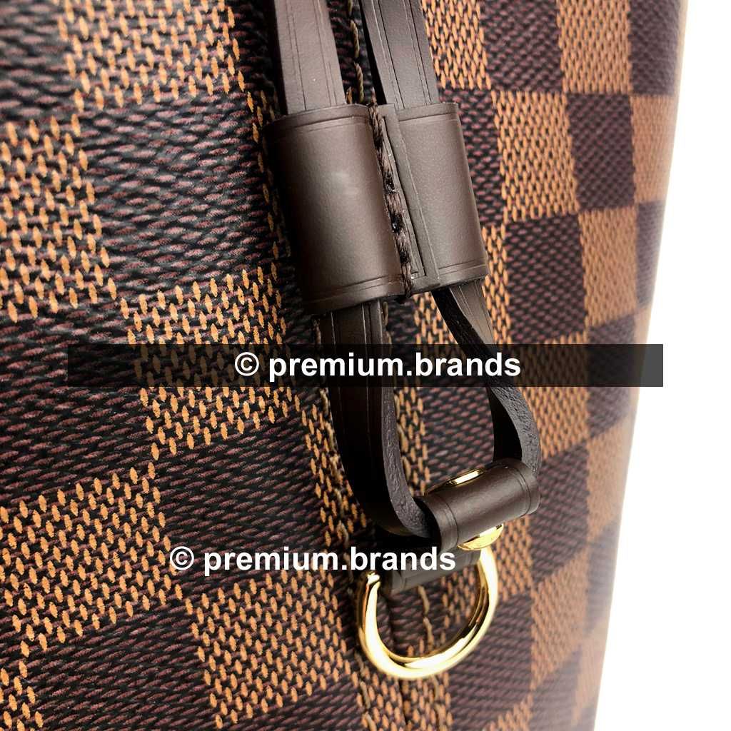 Torebka Louis Vuitton Neverfull MM canvas Damier Ebene/skóra naturalna