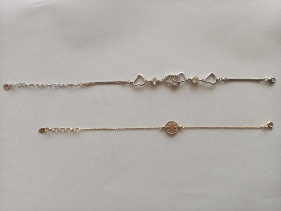 Срібний ланцюжок та браслети Koral, Birthstone.Діадема, браслет, кольє