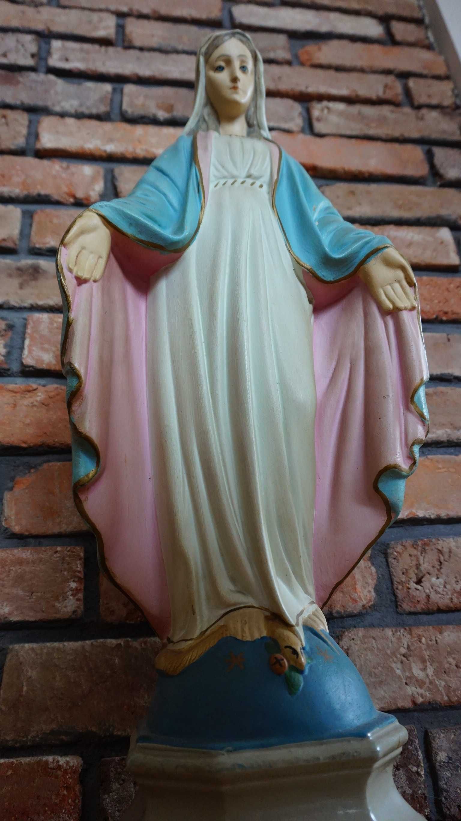 Figura sakralna z gipsu lata 70 Matka Boska 70cm.