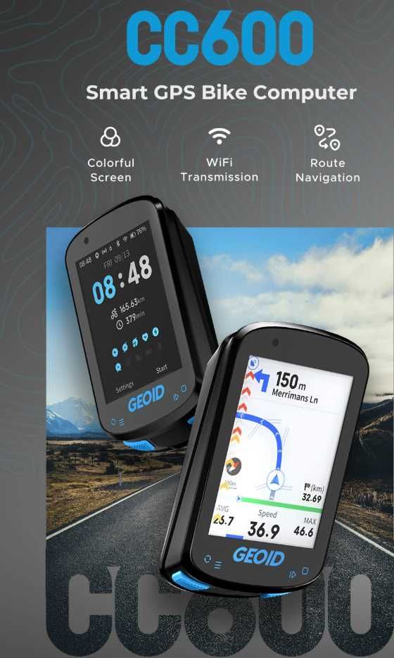 Licznik, nawigacja GPS rowerowy GEOID CC600 KOLOR GWARANCJA