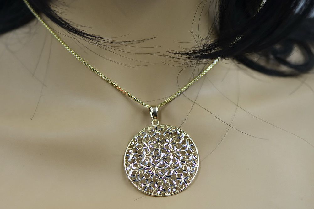 Złota zawieszka 14k 585 włoski styl żółte białe złoto cpn027yw Gdańsk