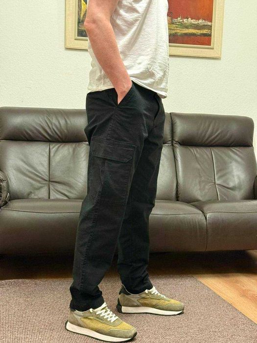 Брюки-карго темно-синие (современный крой)