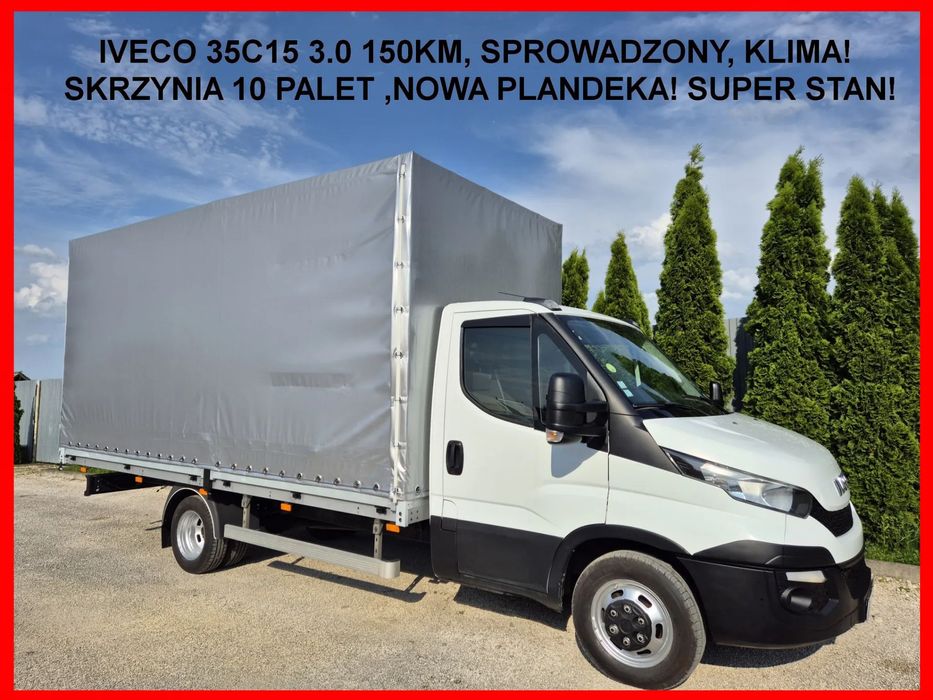 Iveco 35C15 3.0 150KM, Burto-Plandeka  Skrzynia 10 palet, skrzyniowy 5m, Klima, Sprowadzony! Super Stan!