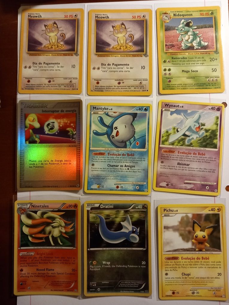 Cartas Pokémon várias edições