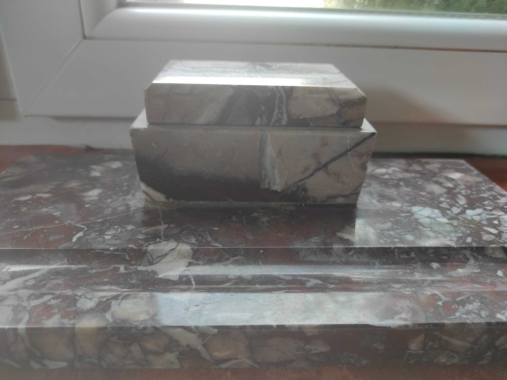 Marmurowy kałamarz na biurko stary ręcznie robione
