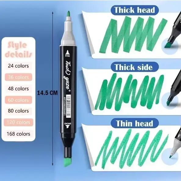 Набор фломастеров для рисования двусторонних 60 шт. маркеры