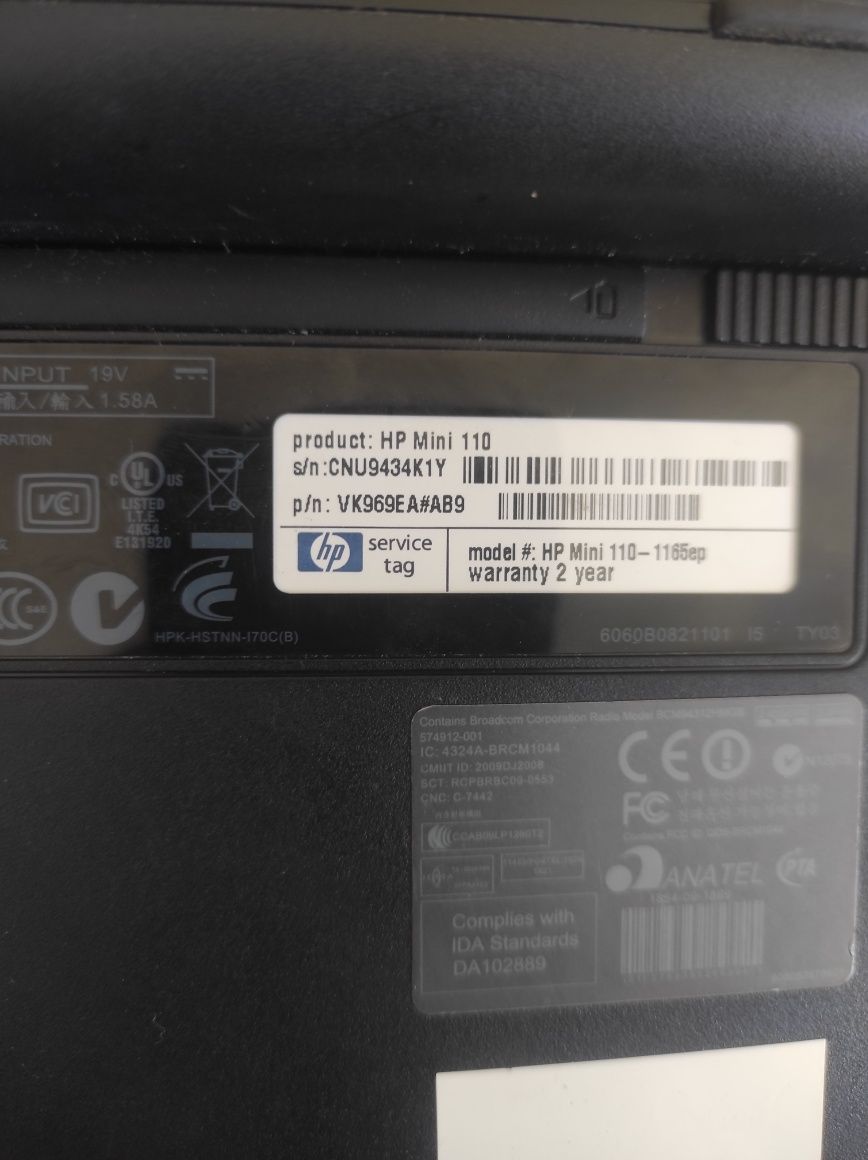 Hp mini 110 a funcionar
