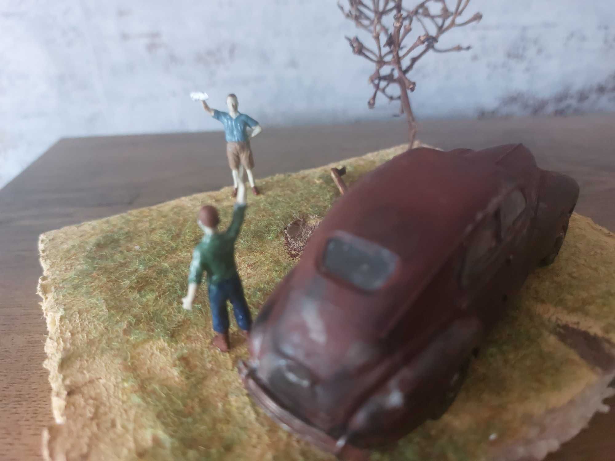 Diorama wrak Peugeot 203