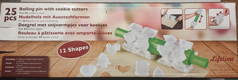 Wałek z foremkami do pierników i ciasteczek