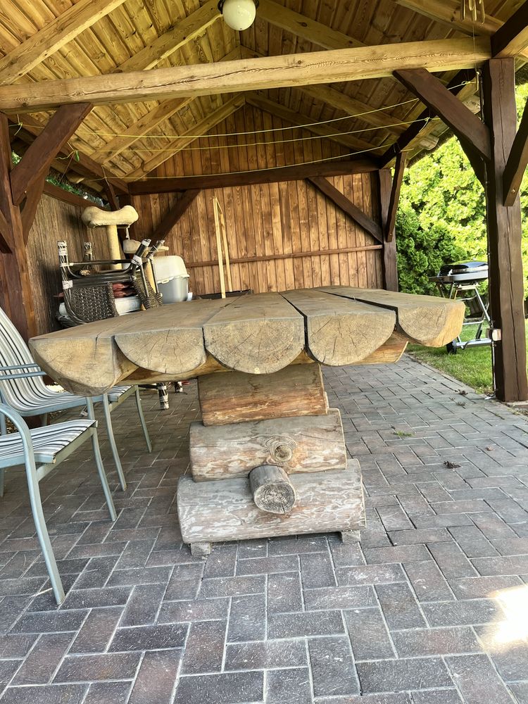Stół ogrodowy  z bali