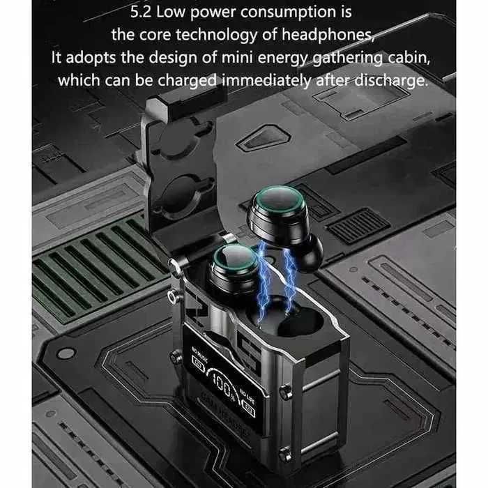 Bezprzewodowe słuchawki BLUETOOTH 5.3 POWERBANK