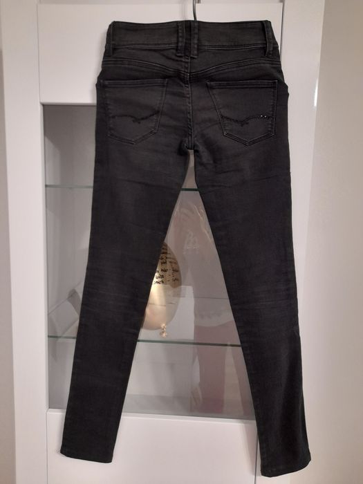 Zara xs 34 spodnie jeansy czarne rurki skinny retro
