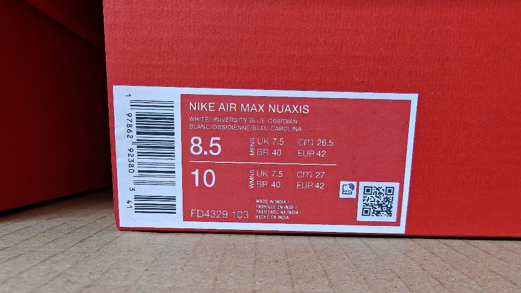 Nike Air Max Nuaxis białe R 42 i inne UNISEX