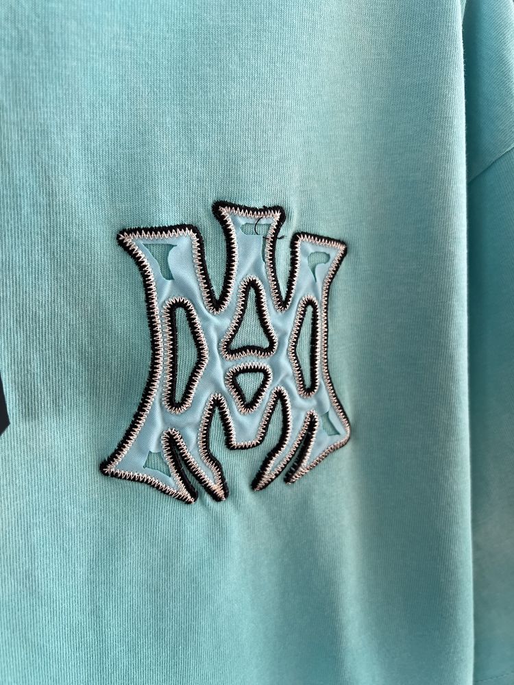 Футболка Amiri Ss25 Turquoise Faded
