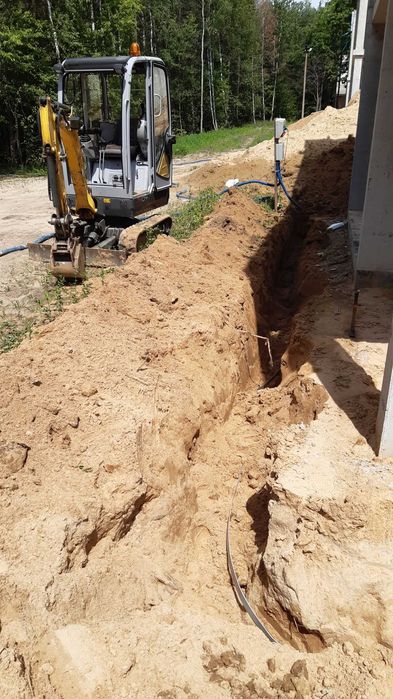 Minikoparka, prace ziemne, przyłącza elektr. uprawnienia...