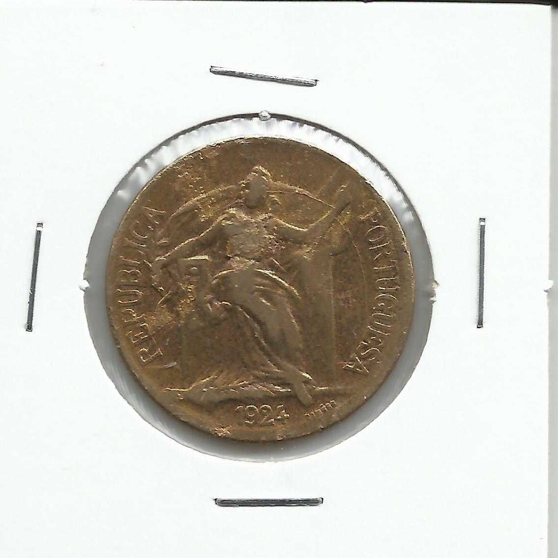 Moeda portuguesa, 1 escudo de Bronze-Alumínio - 1924