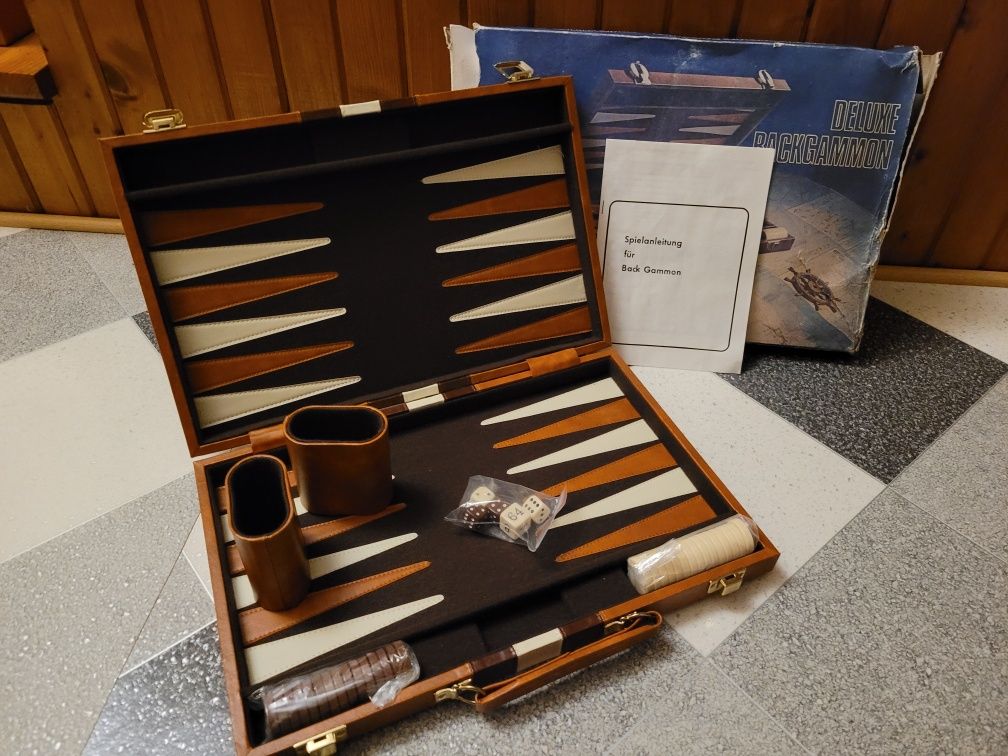 Deluxe Backgammon Tryktrak gra planszowa. Nowa!