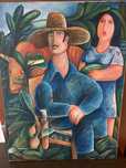 Pintura à mão a óleo sobre tela