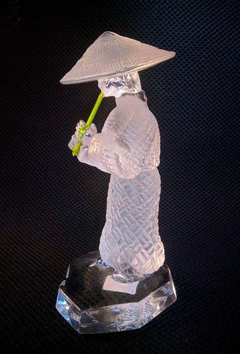 Estatueta Cristal Músico Chinês Saint Louis