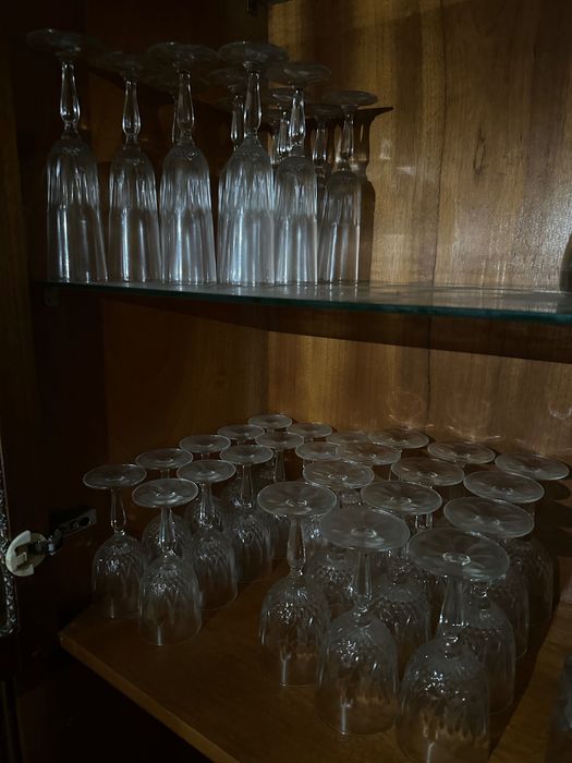 Conjunto copos 12 champanhe 12 vinhos 12 água