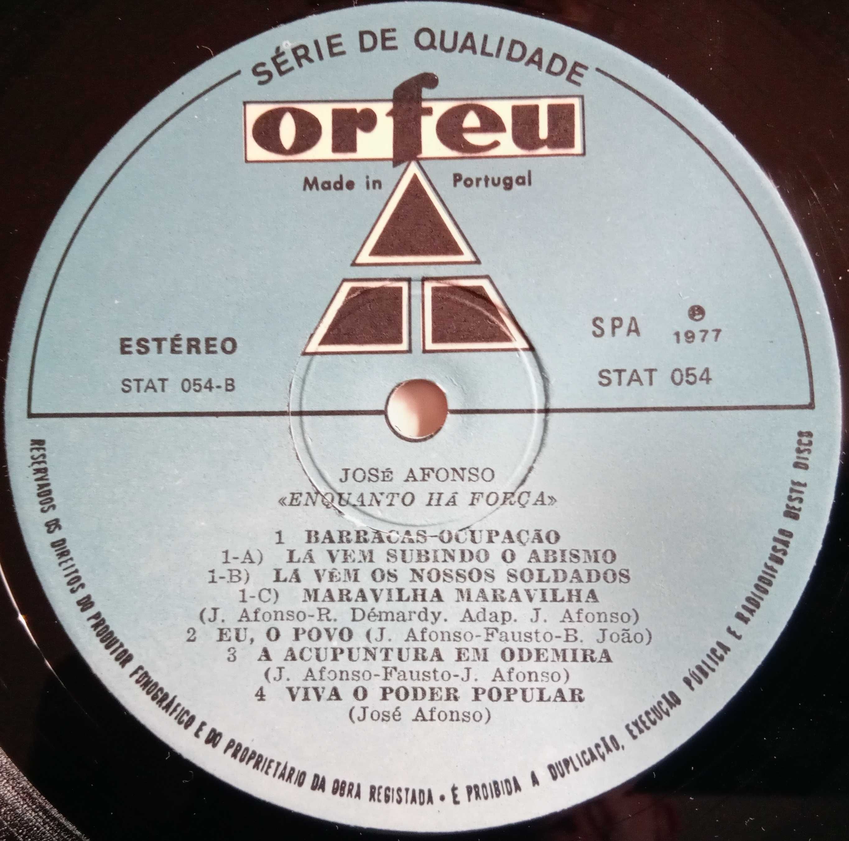 José Afonso	- - - - -		Enquanto Há Força	- - - - -	LP
