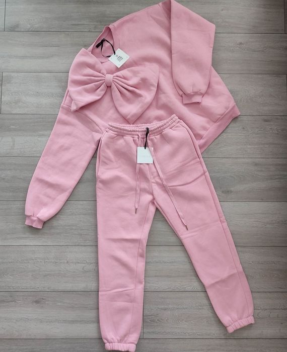 Dres dresik damski komplet dresowy bawełniany z kokardką kokardą