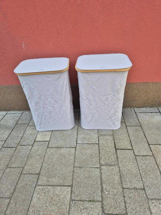 Kosze na pranie materiałowe składane ,bambus