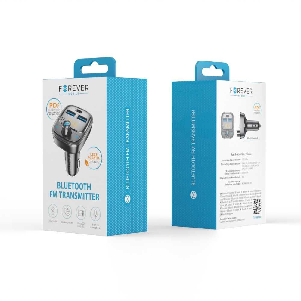 Transmiter FM Bluetooth 2 x USB-A 1 x USB-C PD 30W Forever TR-370