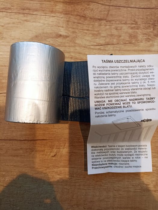 Taśma uszczelniająca do blatów butylowa 3 metry 7,5 cm szeroka