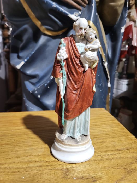 Stara figurka Święty Józef opiekun Jezusa biskwit