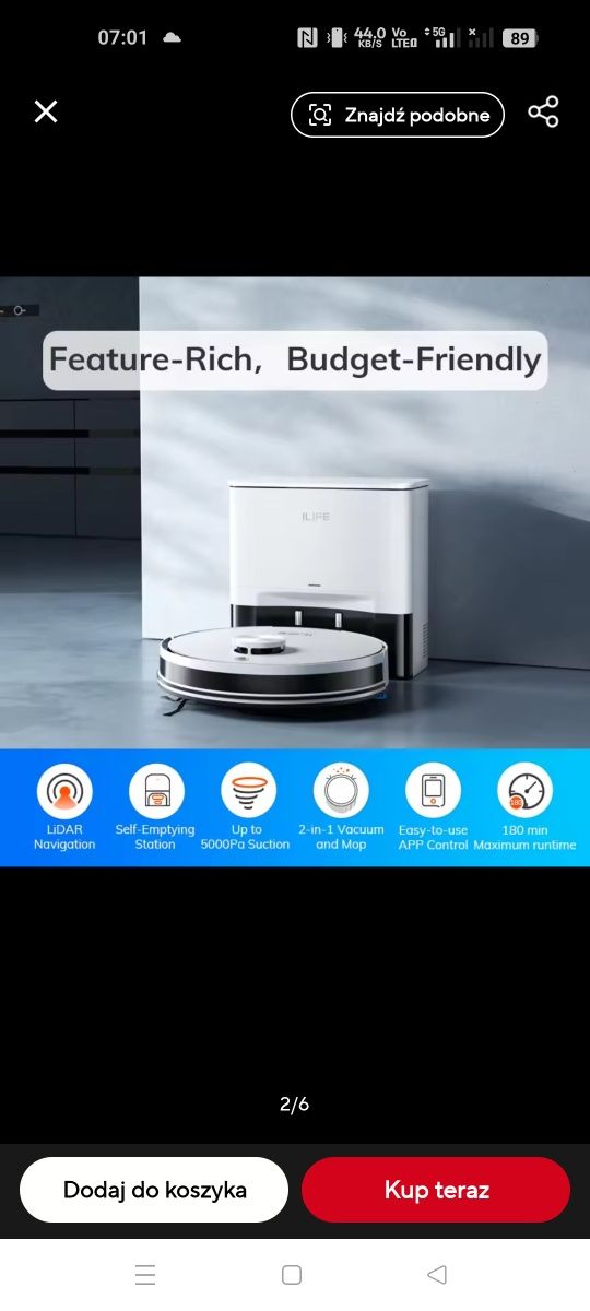 Robot sprzątający ILIFE A30 PRO LIDAR