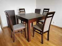 Stół rozkładany 225x90 cm cztery krzesła komplet