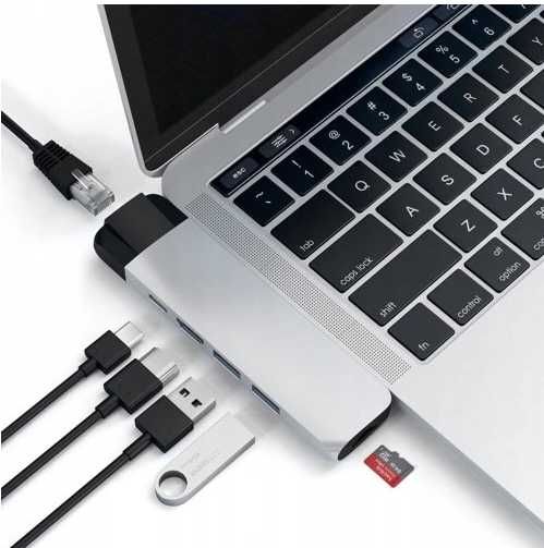 Satechi Pro Hub USB-C HDMI 4K USB Ethernet Silver OKAZJA