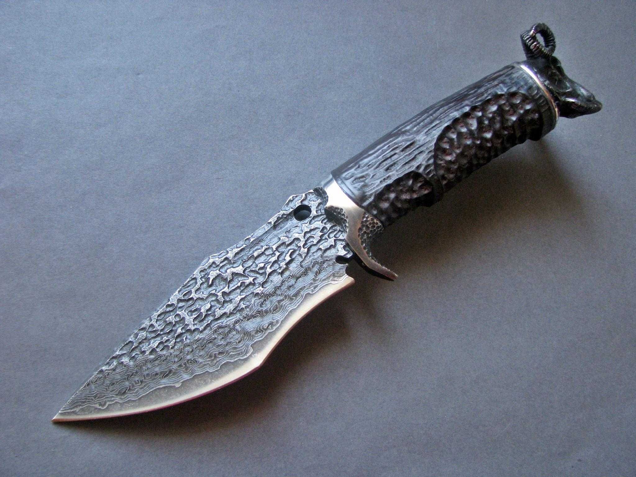 Nóż myśliwski japoński stal VG10 damast HRC62 bushcraft survival .