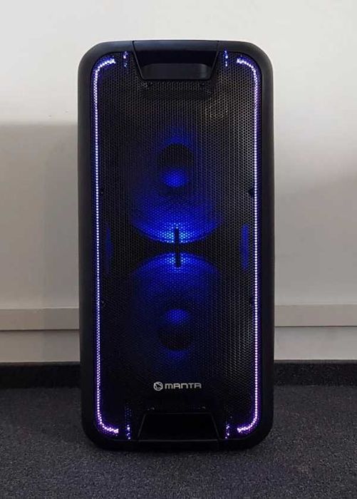 Głośnik Manta SPK 5027 Nerio – mocny, karaoke, LED, stan idealny!