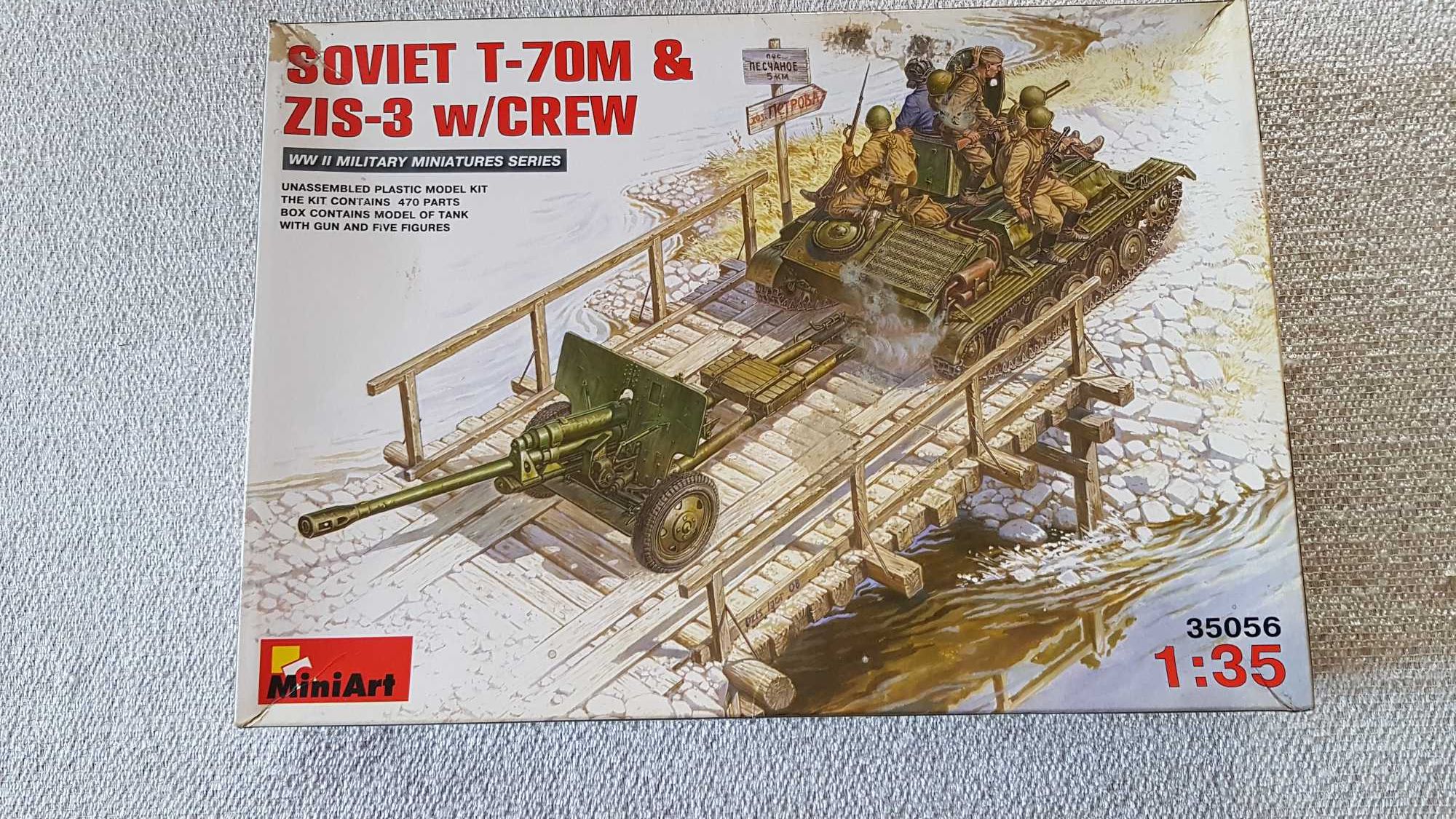 Model czołgu T-70m z działem zis-3, skala 1: 35, firma Mini Art