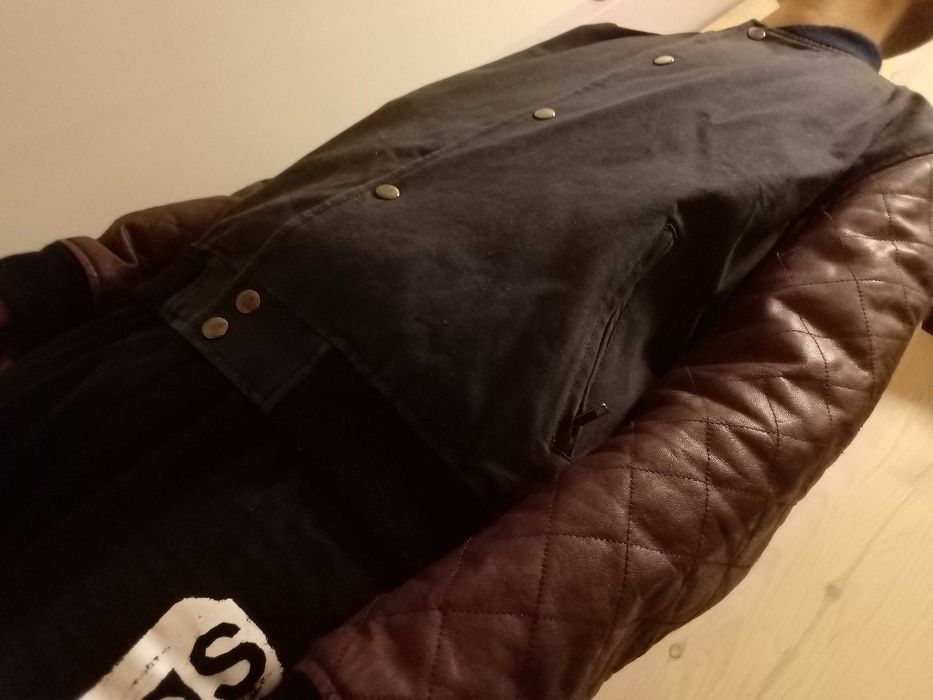 Selected kozia skóra kurtka męska skórzana bomber M przejściowa wiatro