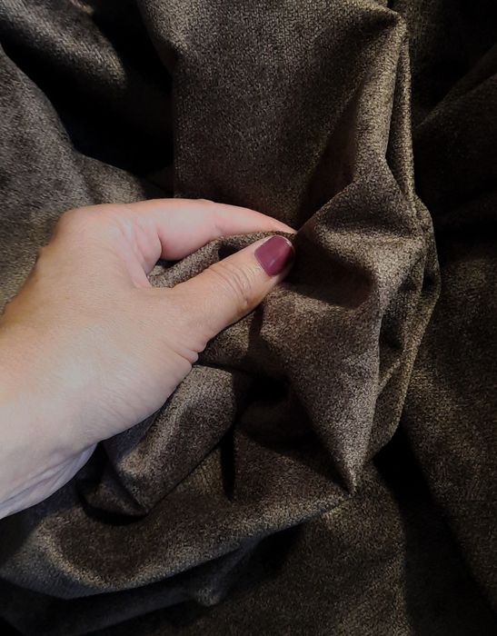 Готові щільні штори велюр шоколад