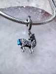 charms zawieszka srebro 925 błękitny jednorożec