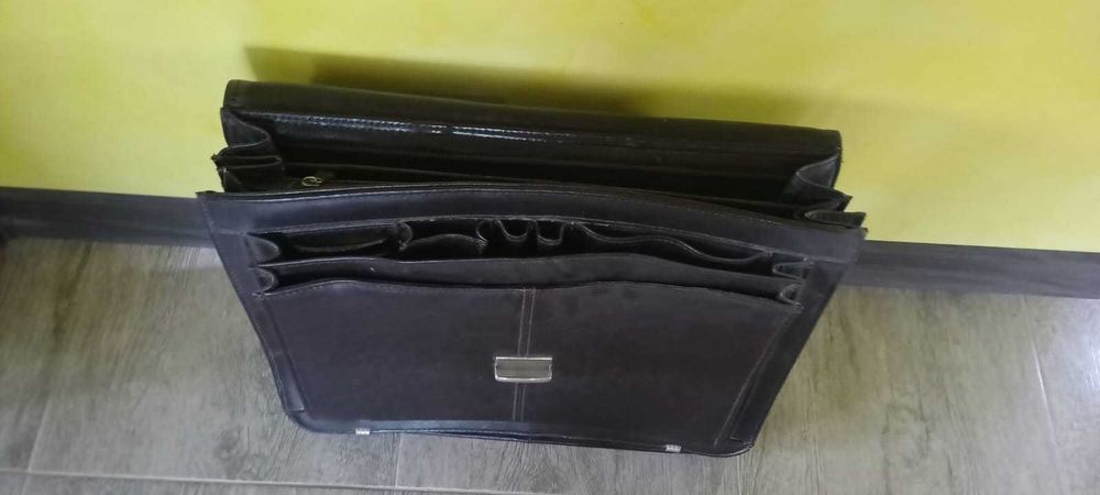 Teczka męska na dokumenty, laptop, skóra naturalna