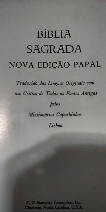 Bíblia sagrada nova edição papal